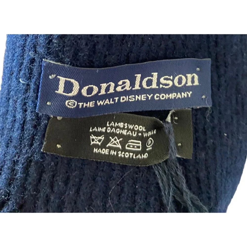 Vintage Donaldson Walt Disney Company‎ Mickey Mouse Lambswool Scarf Navy Blue
